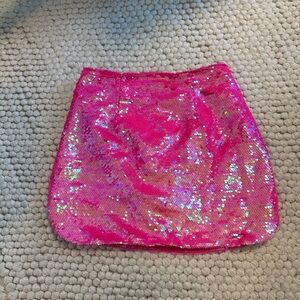 Pink sequin skirt medium
